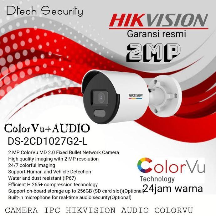HIKVISION DS-2CD1027G2-LUF IP CAMERA HIKVISION COLORVU+AUDIO OUTDOR