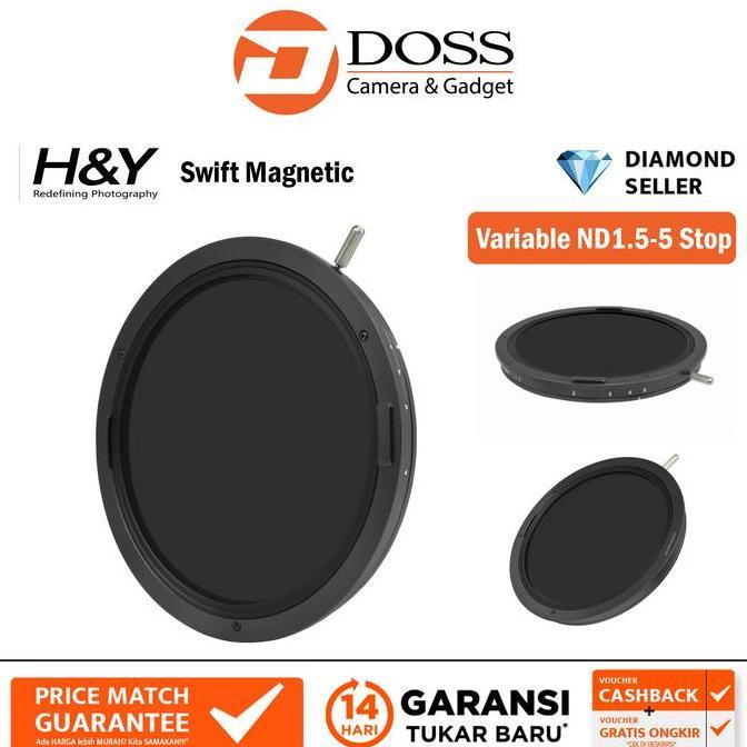 H&Y Swift Magnetic Clip-on Variable ND1.5-5 Stop VND1.5-5 Filter