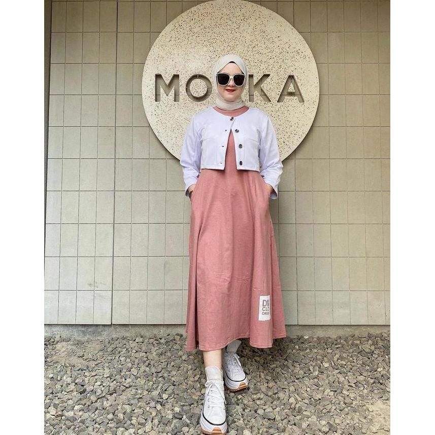DM3 CLOTH Midi Cardan Wanita Muslim Terbaru Kaos Combad Outer Scuba Viral Sultan Kancing