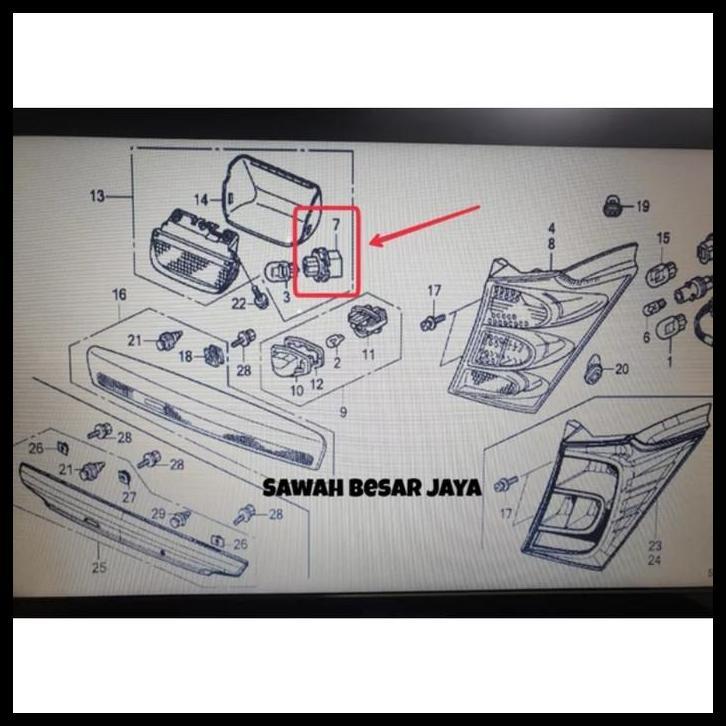 TERBARU SOKET SOCKET BOHLAM LAMPU REM STOP KACA BELAKANG ATAS TENGAH FREED