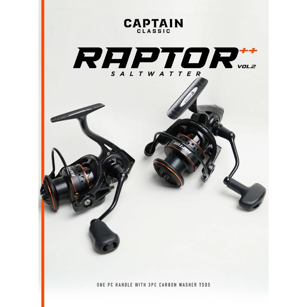 REEL SPINNING CAPTAIN RAPTOR ++ 1000 2000 3000 4000 6000 POWER HANDLE SALTWATER ONE WAY CLUTCH