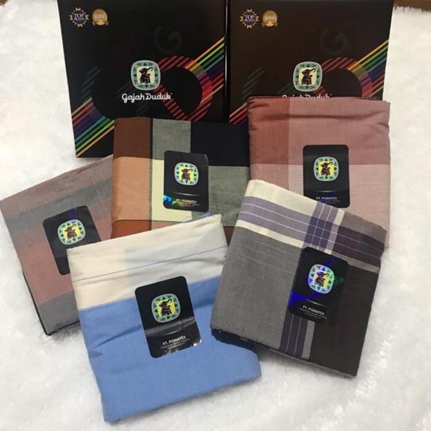 Sarung GAJAH DUDUK Multicolour Multi Color Kain Tenun Motif Warna Dewasa Pria Laki Cap Solat Sholat 