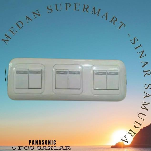 TERBARU - Saklar panasonic dg 6 modul + Frame 3 Gang Wide Series
