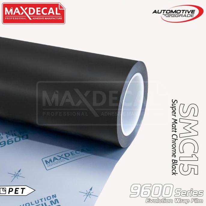 Promo MAXDECAL 9600 SMC15 BLACK Super Matt Chrome Evolution Wrap [METERAN] Diskon
