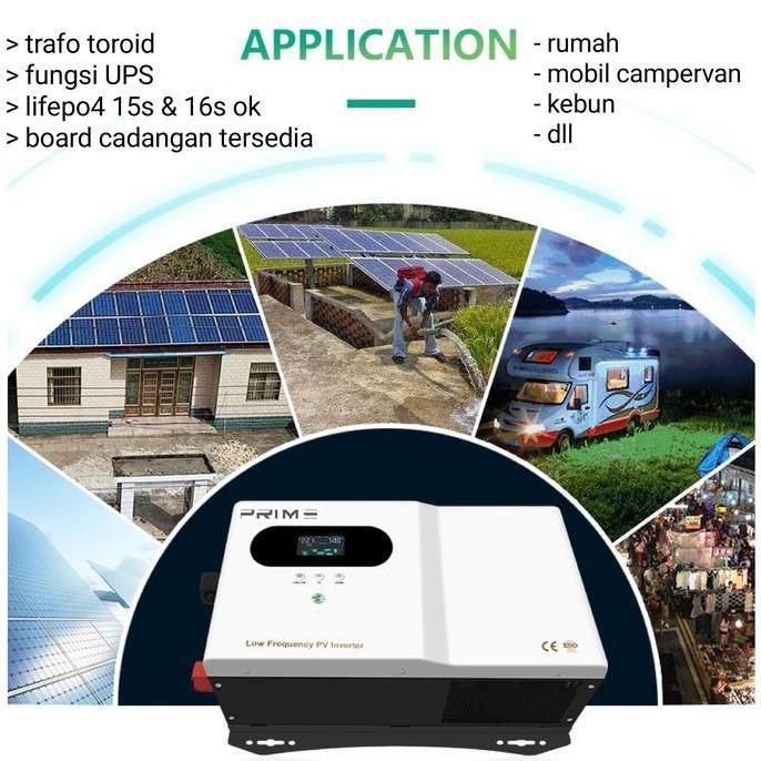 TERBARU - Inverter Prime 3000W 48V WiFi hybrid low frequency trafo