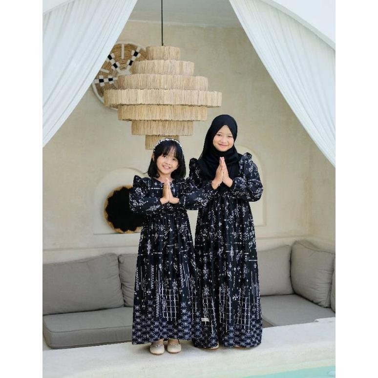 ALFHADA BATIK - Couple Keluarga Silky Maxmara Baju Muslim Pasangan Ayah Ibu Dan Anak Set Pakaian Cou