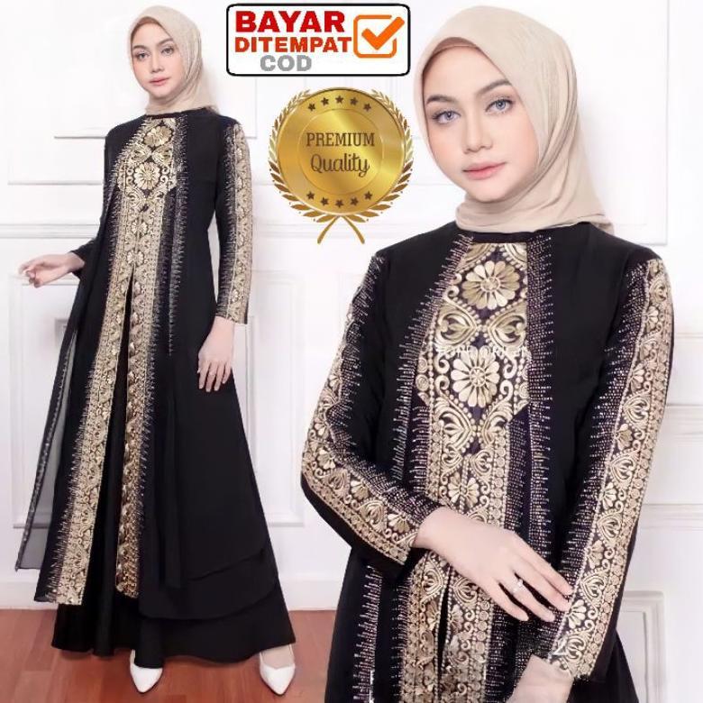 HOT L XL XXL / Abaya / Gamis Turkey / Abaya Turki Hitam Rosita Murah Terbaru