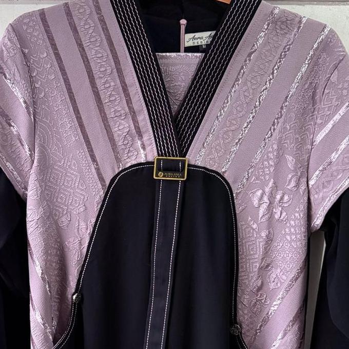 Gamis Mahalini Kombinasi Hikmat Embos Mewah Simple Elegan Lebaran Wanita Muslimah