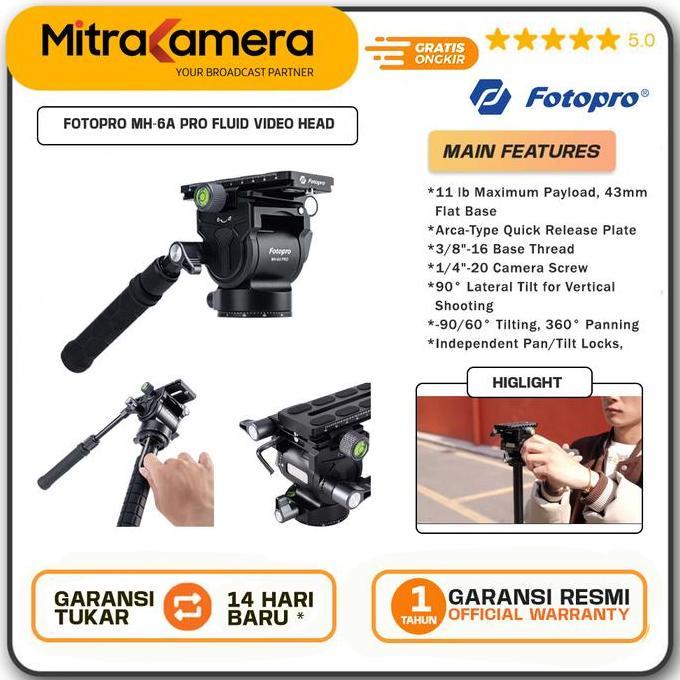 SHIONERONE Fotopro MH-6A Pro Fluid Video Head