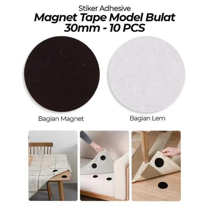 BIANCHELO Stiker Magnet Tape 3M Bulat 30mm 10 PCS - JC-3M