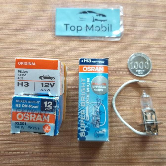 FIFONAND Bohlam Halogen H3 12V 55W H3 12V 100W merk Osram