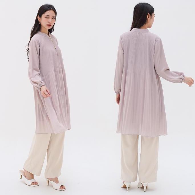 BELLE PLEATED TUNIC | Pleated Long Tunic | Tunic Plisket Wanita Premium | Tunic Korean Look | Tunik 
