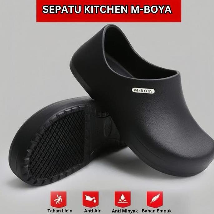 SEPATU KITCHEN ANTI-SLIP M-BOYA/CHEF SHOES M-BOYA ANTISLIP & TAHAN AIR UKURAN 36 DAN 45 terlaris