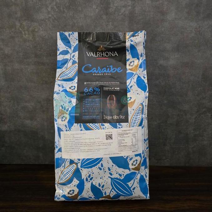 :<:<:<:<] Valrhona Caraibe 66% Dark Chocolate 1kg Couverture Premium Couverture coklat