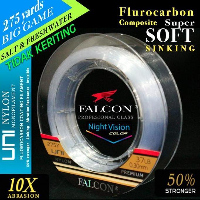 Langsungdapat- Senar Pancing Falcon Uni 275 Yards White Nv