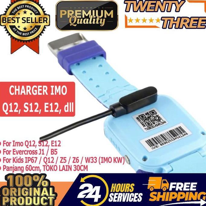 Kabel Charger Jam Tangan Imo Imoo Smartwatch Anak Q12 IP67 Z5 Z6 W33 Evercoss B5 J1 Casan Magnet