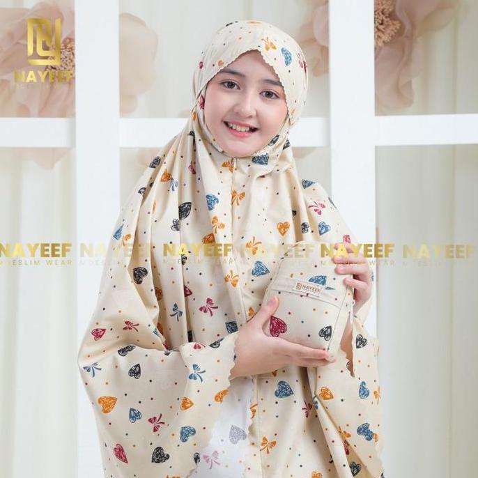 Nayeef Mukena Traveling Anak 6-12 Tahun Mikrotex Motif Printing Premium 2in1 Resleting Dagu Lembut T