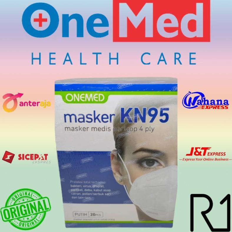 Masker Medis KN95 OneMed 4 Ply 20Pcs Hitam/Putih