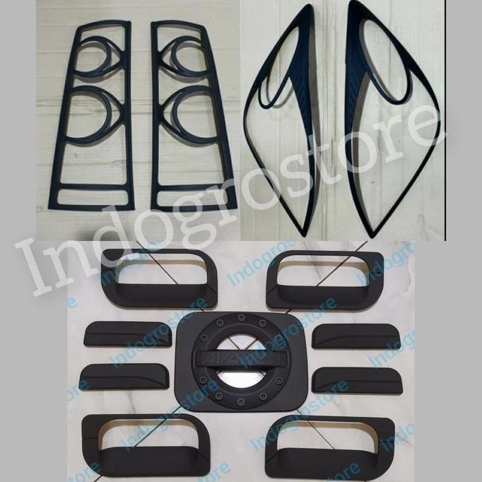 Paket Kompilt Garnish List Lampu Depan Belakang Cover Handle Outer Tangki Hitam Mobil Avanza New 200