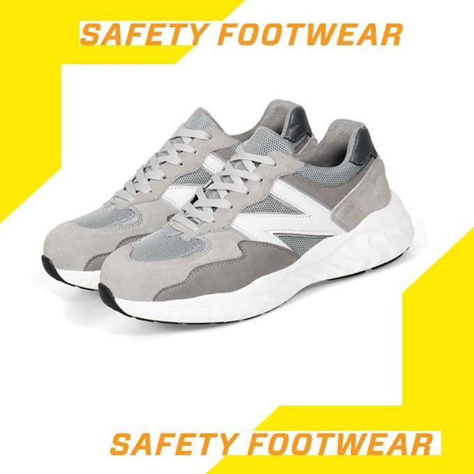 Safety Footwear Sepatu Safety Import Pria Wanita Model Sport Anti Paku Ujung Besi Berat Ringan Mater