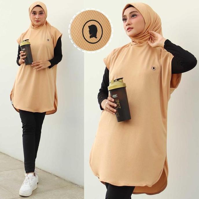 Long Vest Rompi Panjang Muslim Polos Sport Olahraga Wanita Untuk Padel Bersepeda Lari Senam 9-0260