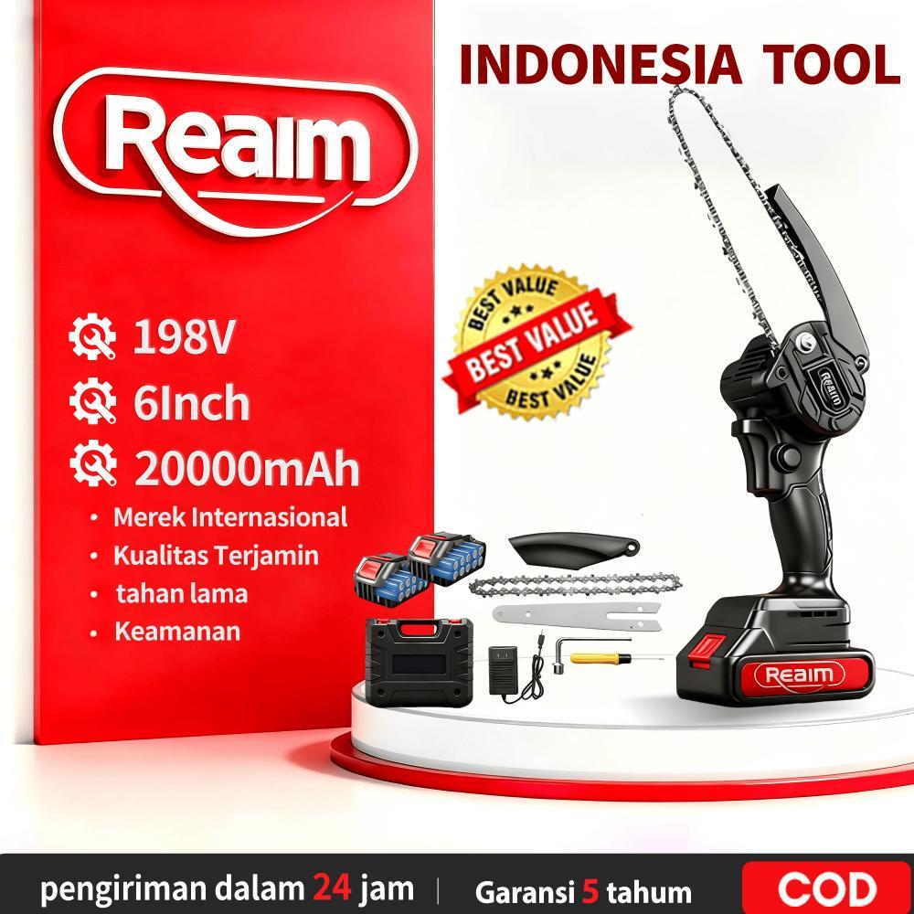 [NEW] Reaim Gergaji Baterai 298V Gergaji Listrik Gergaji Mesin Mini Chainsaw Mini Gergaji Portable