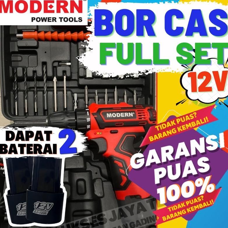 [NEW] mesin Bor cas murah M13 SET MODERN bor baterai koper mesin bor cordless drill baterai cordles 