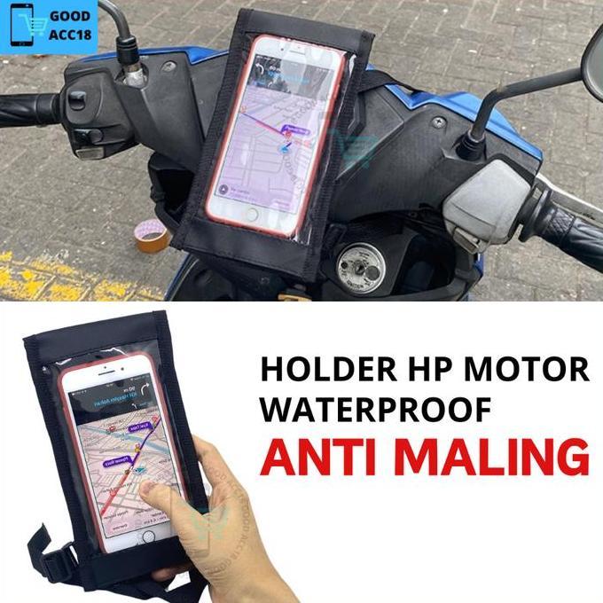 Holder Hp Motor Tas Handphone Waterproof Di Stang Sarung Pelindung Ponsel Untuk Ojol Aman Anti Air
