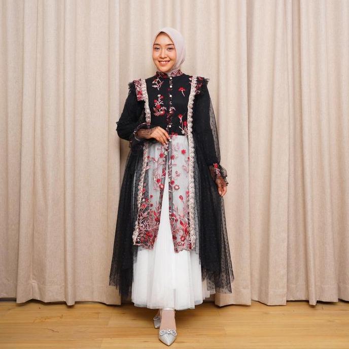 PerfectU Official Yara Outer Lebaran Brukat Simple Elegant Kondangan Mewah Muslim Tunik