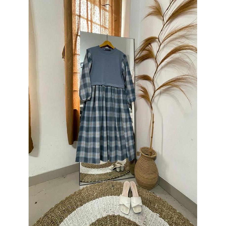 AB Collection LULA03 -15 Pakaian Muslimah Wanita Dewasa Model Terbaru Elegan Kekinian Midi Flanel Ko