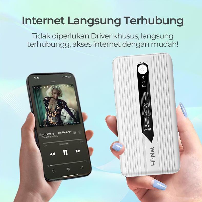 Best Deals Hi-Net  Modem M29 Power Bank Router 2-In-1 4G + Wi-Fi 6 Jaringan 300Mbps 10000Mah Kartu S