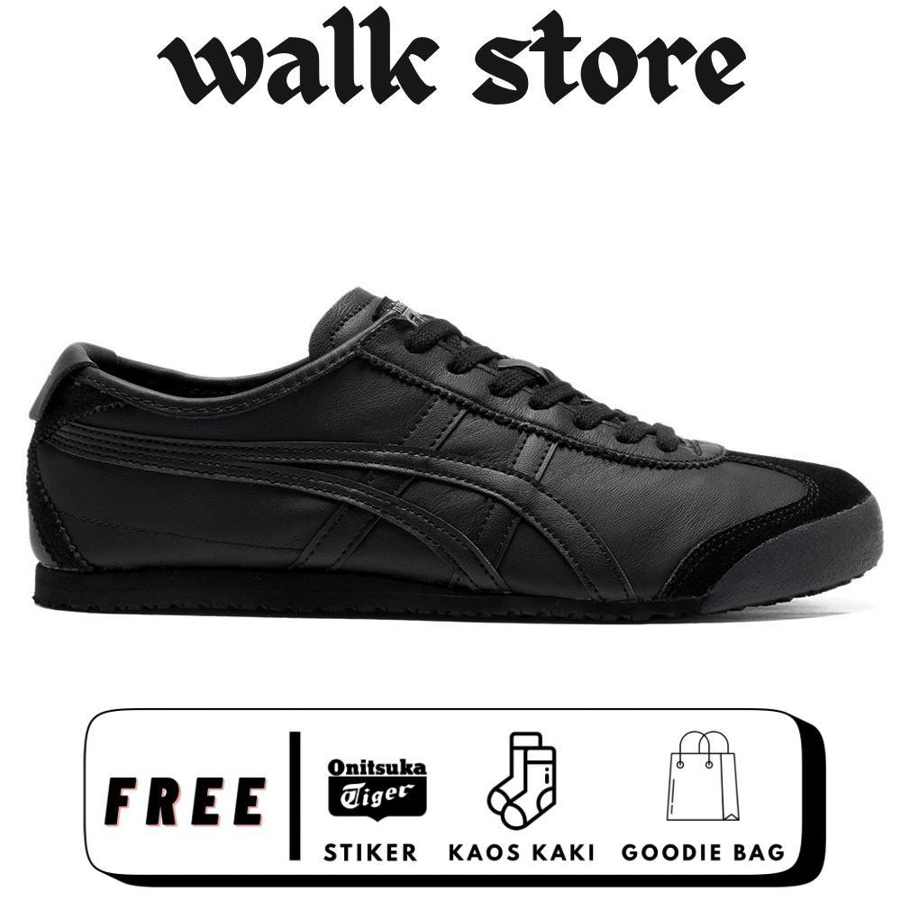 BEST DEALS Sepatu Onitsuka Tiger Mexico 66 Leather All Black Sepatu Pria Wanita Sneakers Triple Blac