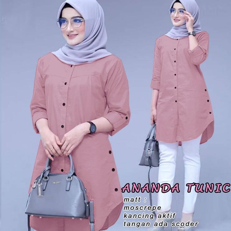 DISKON ANANDA TUNIK - LOGO SMILE (LS) - UKURAN M-3XL - MATT MOSCREPE