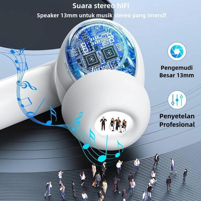 Headset Bluetooth nirkabel True Wireless In-Ear JBL Phantom X6 Pro dengan Noise Cancelling Aktif Ori