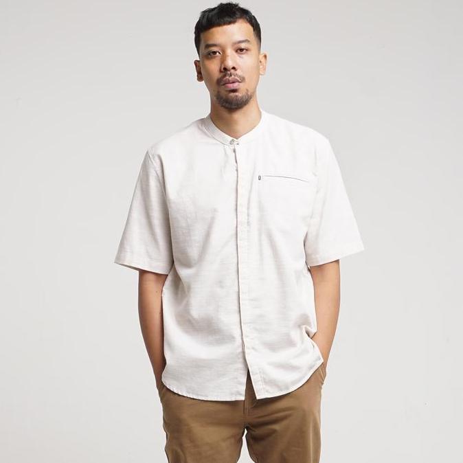 M.GEE Baju Muslim Koko Pria Lengan Pendek ALFERO C Cream