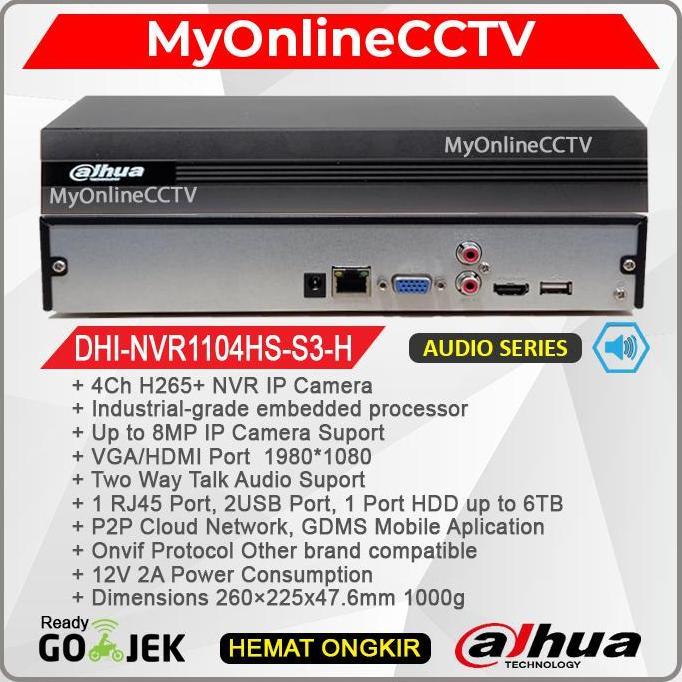 Sale Nvr1104Hs-S3/H Nvr Ip Camera Cctv 4Ch Dahua Bardi Hikvision
