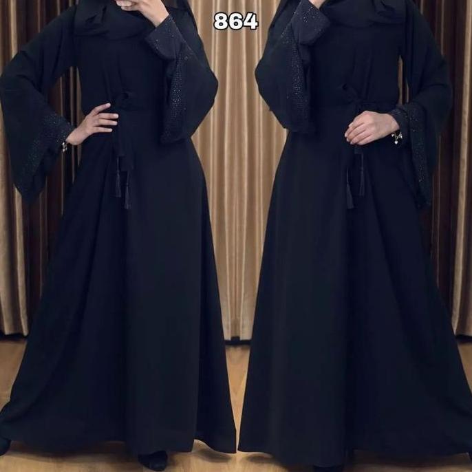 Abaya Gamis Saudi Abaya Hitam Abaya Kombinasi Mata Dress Jubah Busana Muslim Wanita Arab Maxi Turki 