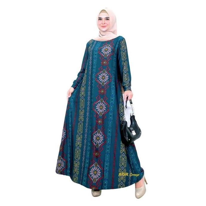 Gamis Calvin Jeans Waqiah Motif Grafis Size L XXL LD 100 110 Baju Dress Muslim Wanita Panjang Cantik