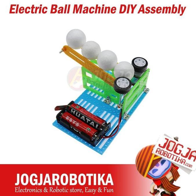 Electric Ball Machine Launcher Pitching DIY Assembly Mainan Pelontar Bola Edukasi Anak