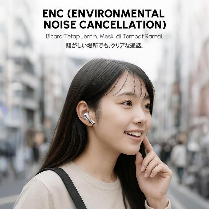 Nakamichi TW016 ENC Plus TWS Earphone Full Bass Earbuds Bluetooth 5.4 IPX4 Anti Keringat Ready