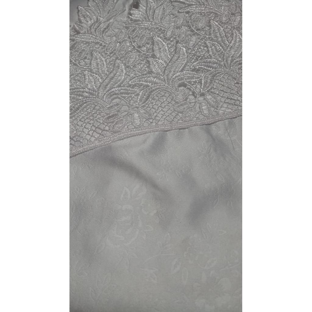 Mukena Renda Sutra Foil,Mukena Cantik, Mukena putih