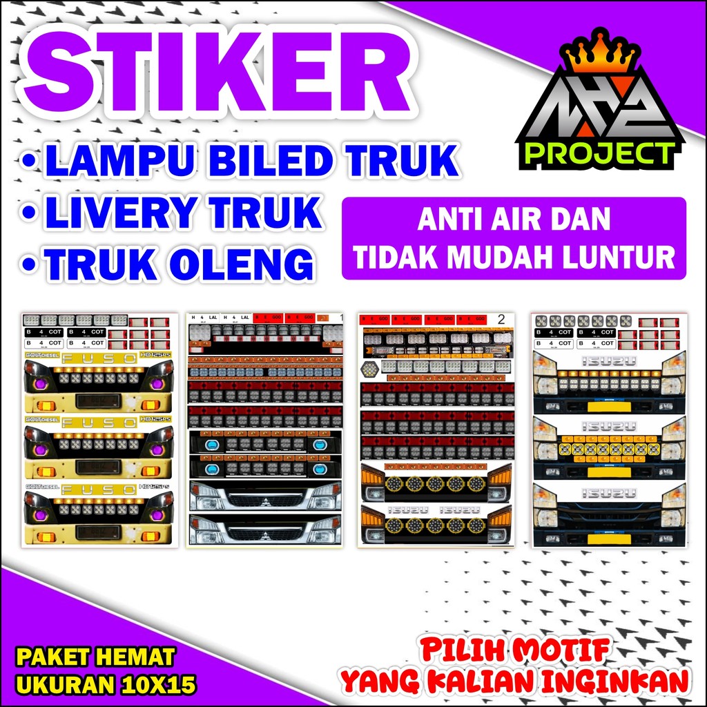 STIKER TRUK LAMPU BILED LIVERY TRUK TRUK OLENG STIKER PREMIUM TAHAN AIR