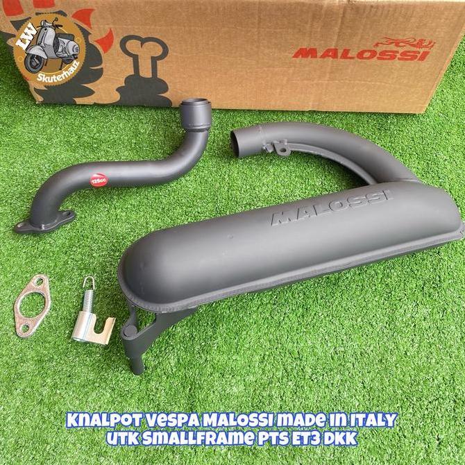 Knalpot Malossi banana hitam utk vespa smallframe pts dkk