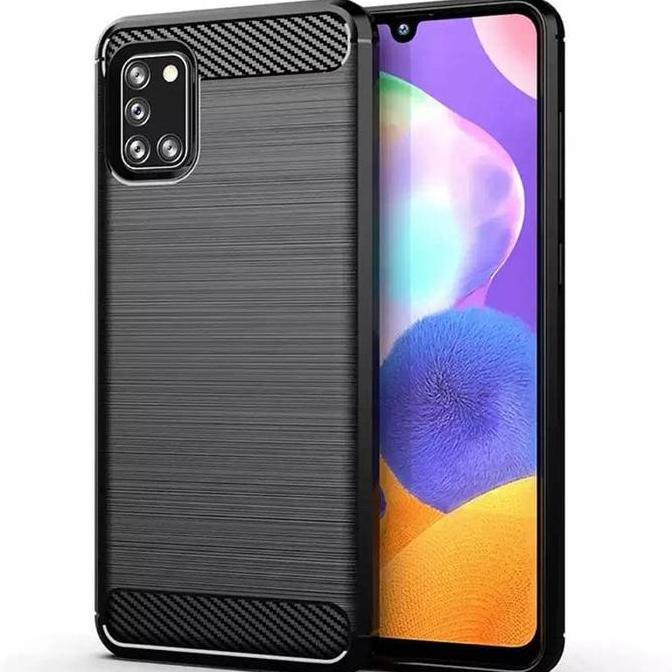 Acchp- Armor Carbon Tpu Case Samsung Galaxy A31 - For Samsung Galaxy A31 - Casing Silicone Black Sof