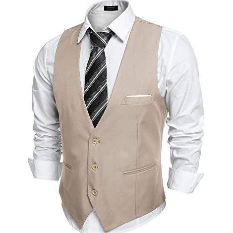 Faith - Rompi Jas Dewasa Warna Cream Rompi Pria Dewasa Vest Pria Rompi Jas Dewasa Tebal Casual Forma