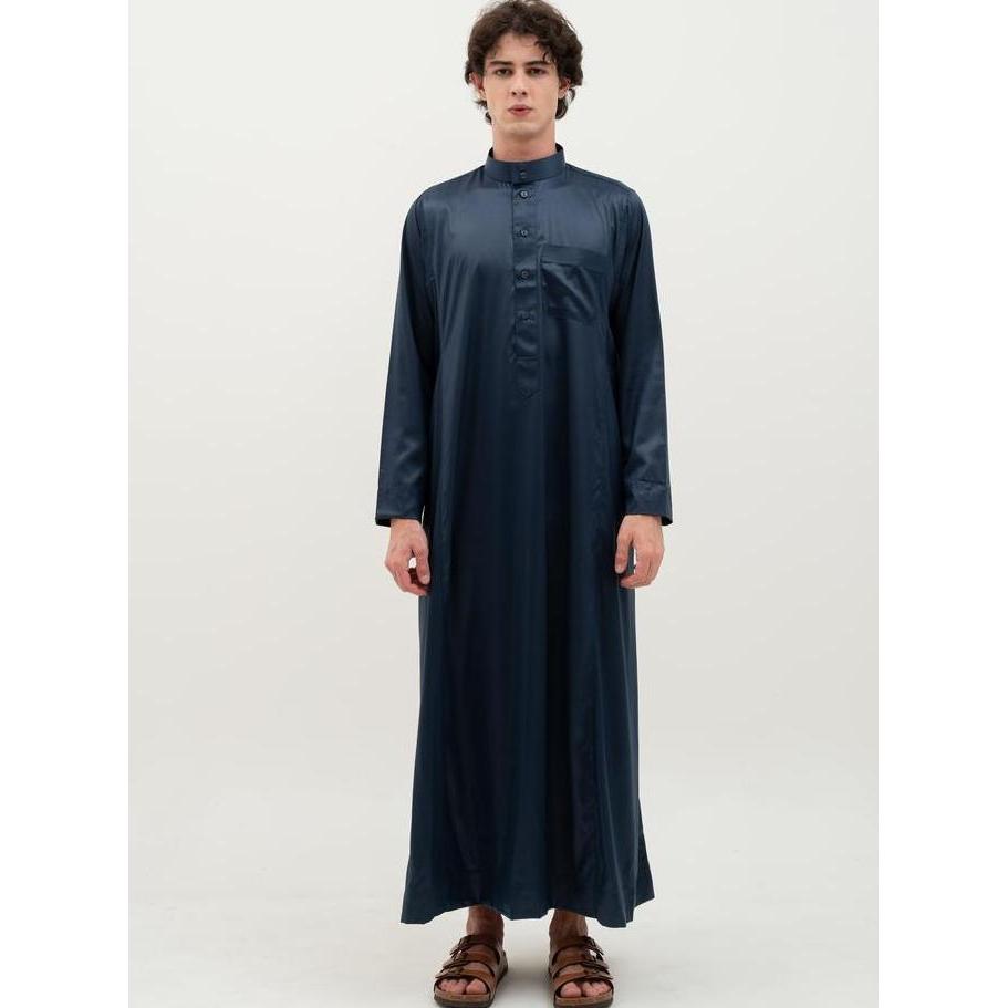 AL Haramain Jubah / Gamis Pria Remaja & Dewasa Viet Polos / Jubah AL Haramain | Navy | Biru Gelap | 