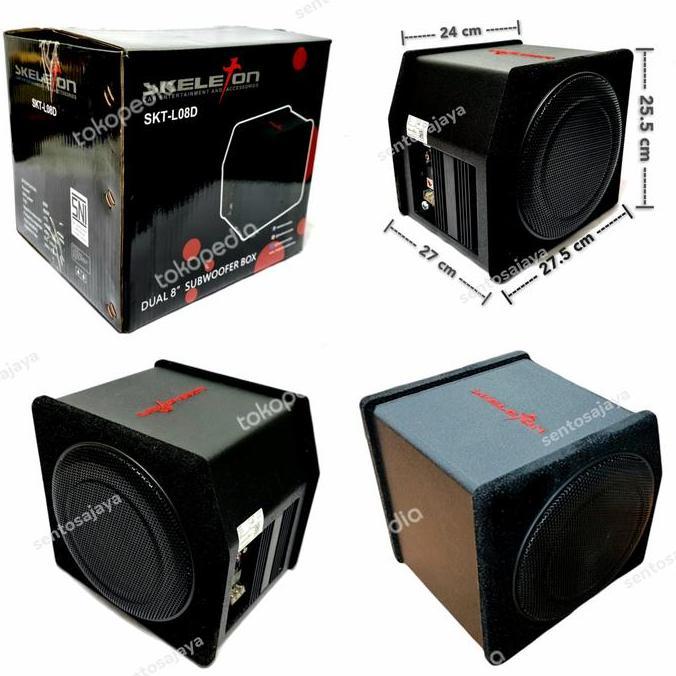 Subwoofer Basstube Kotak Aktif Dual 8 Inch SKELETON SUB-L08D terlaris