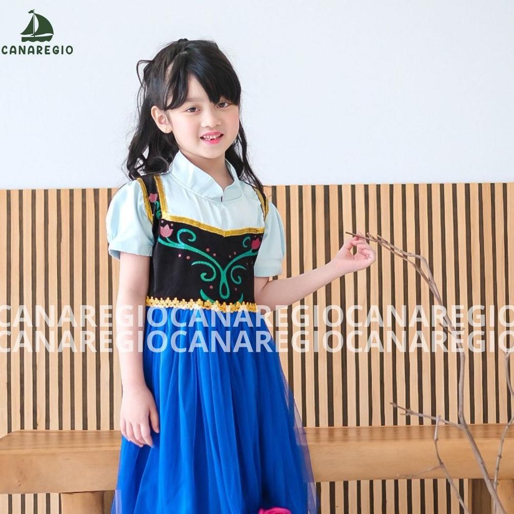 Anna Frozen Disney Anna Kostum Anak Saten Bludru