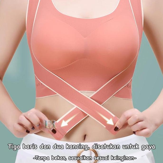 Lansungkirim- Lnr Shop Lokal Premium Sport Bra Seamless Model Kancing Depan Bisa Disesuaikan Size M-