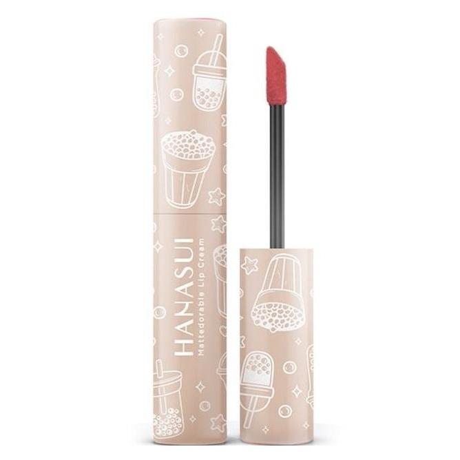 Lansungkirim- Lip Cream Hanasui Boba Edition Matcha Latte No 16 Brown Sugar Ombre Original Tahan Lam